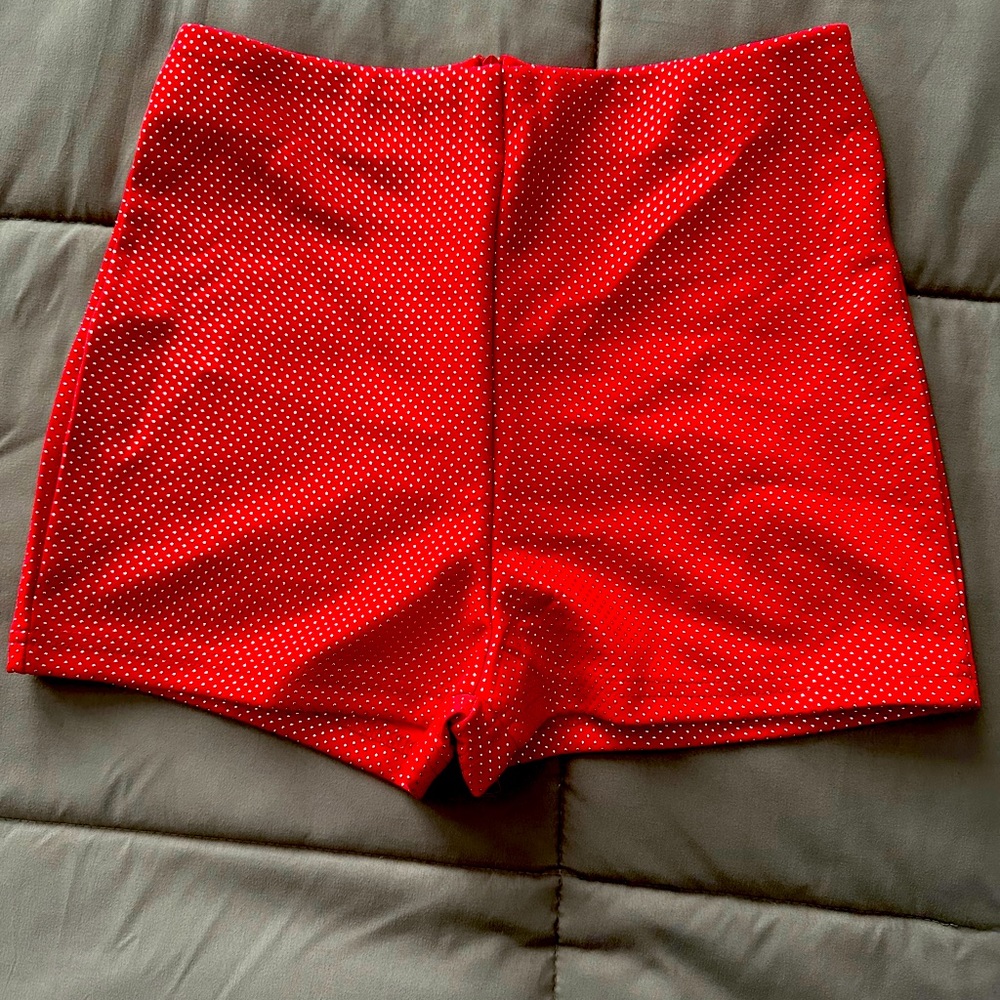 Red High Waisted Shorts